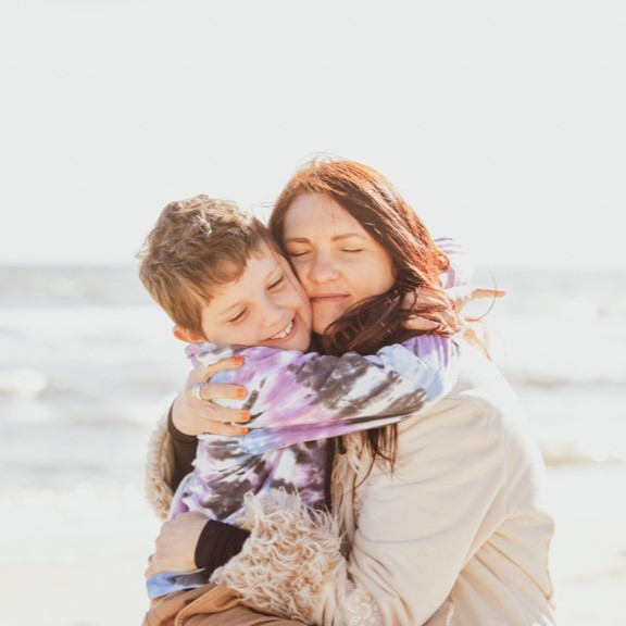 hug and connection between parent and child